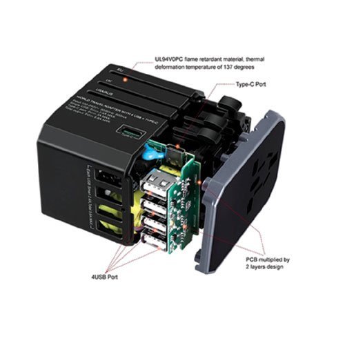 Light Up Logo Universal Travel Adapter