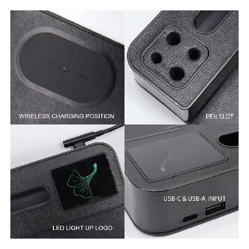 Light-Up Logo Wireless Charging Mouse Pad