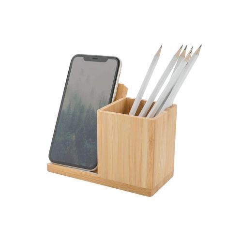 Bamboo Pen Holder with 10W Wireless Charger