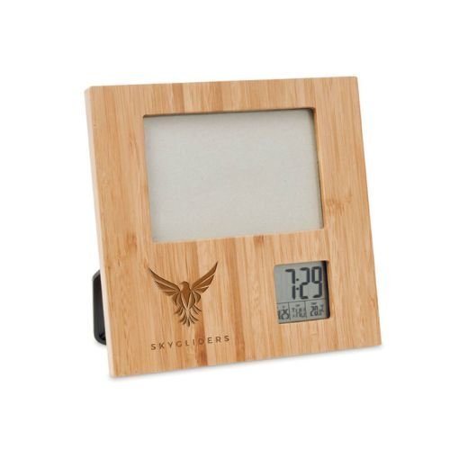 Bamboo Photo Frame with Digital Clock & Weather Station