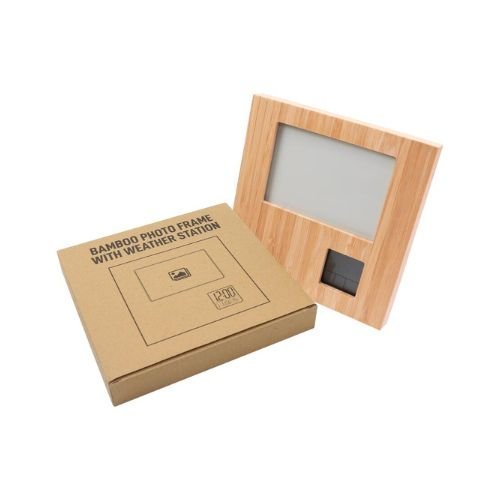 Bamboo Photo Frame with Digital Clock & Weather Station