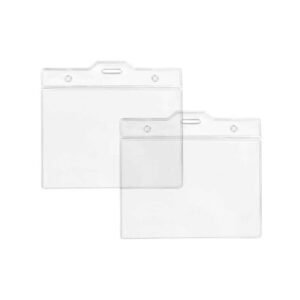 Clear Plastic ID Card Holder - Horizontal