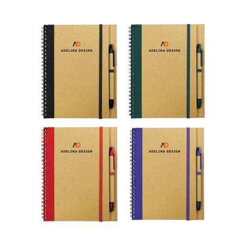 Recycled Notebook with Pen - Image 2