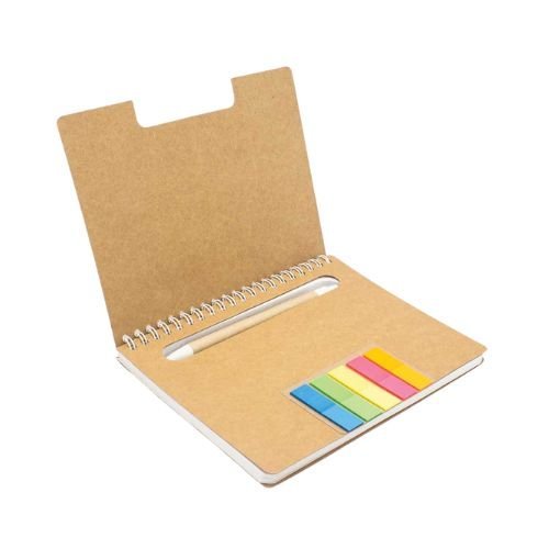 Spiral Notebook with Sticky Note and Pen