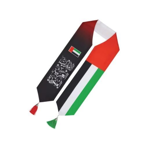 UAE Flag Scarf with Arabic Writing