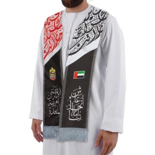 UAE Flag Scarf with Silver Tassel